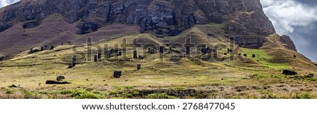 The Moai statues on Easter Island in the Pacific Ocean
