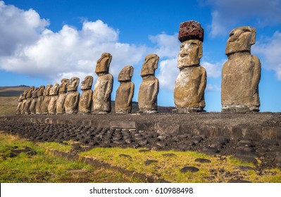 Moais Statues, Ahu Tongariki, Easter Island, Chile