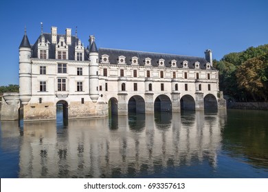 Moated Castle On The Loire: Chateau De Chenonceau, Blois, France