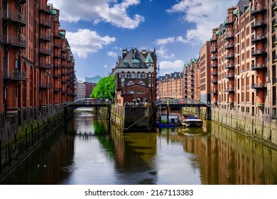 The Moated Castle In The Warehouse District Of Hamburg