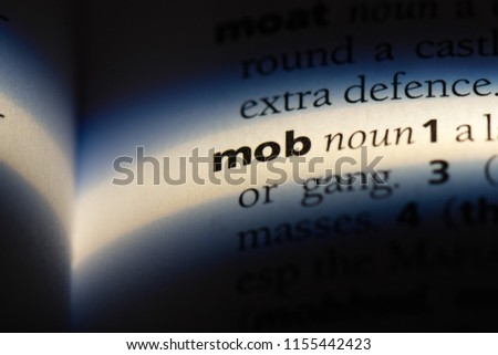 mob word in a dictionary. mob concept.