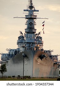 Mobile, Alabama - September 24, 2010:  
Battleship Alabama's Bow Guns Day Exterior