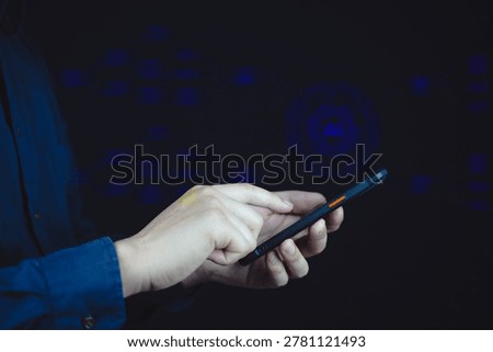 Mobile artificial intelligence concept with smartphone digital technology interface