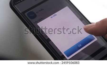 Mobile banking app blank screen on Android smartphone because got hack by hackers.