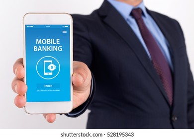 MOBILE BANKING CONCEPT ON SCREEN - Shutterstock ID 528195343