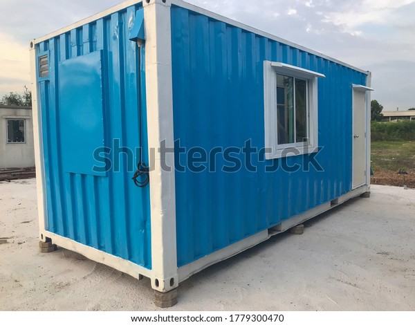 mobile containers box\
at construction site