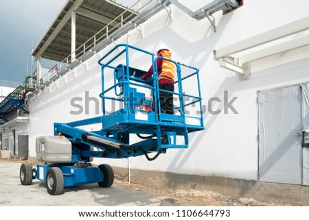 Mobile crane at construction site