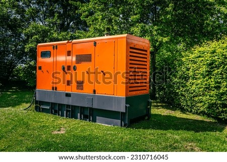 Mobile diesel generator for emergency electric power, emergency generator for uninterruptible power supply