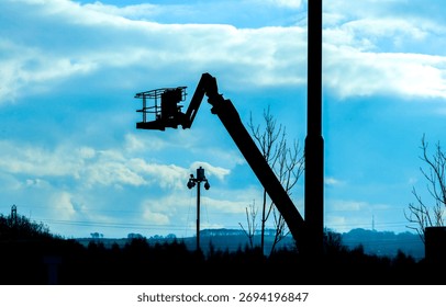 A Mobile Elevated Working Platform (MEWP) for working at height ready to be bought or rented.