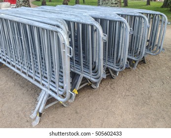 Mobile Fence Stacked For Next Mass Event