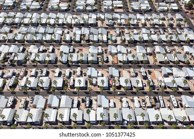 Mobile Home Park Almost Full From An Overhead Perspective