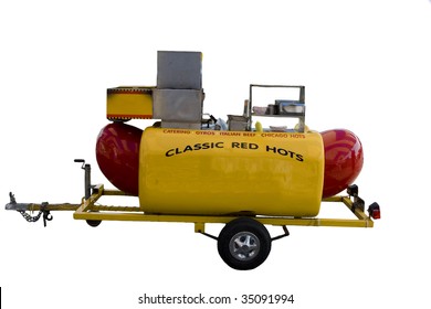 Mobile Hot Dog Stand Isolated On White