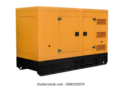 The mobile industrial diesel power generator on a white background works with a clipping path.