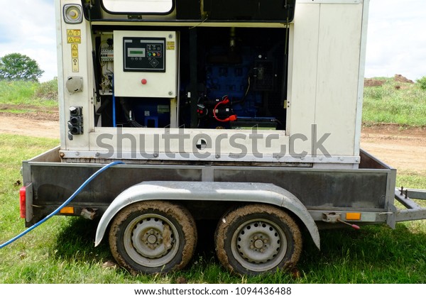 mobile industrial\
generator on a car\
trailer