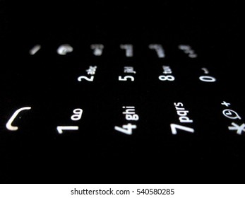 Mobile Keypad.Close Up View Of A Cell Phone Keypad Ringing.