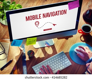Mobile Navigation Direction Digital Gadget Internet Concept