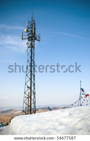Mobile network tower. Global system for mobile communications.