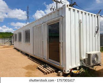 Mobile Office Buildings Or Container Site Offices For A Construction Site.