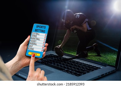 Mobile Phone And Betting During A American Football Match