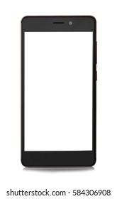 Mobile Phone With Blank Screen Isolated On White Background