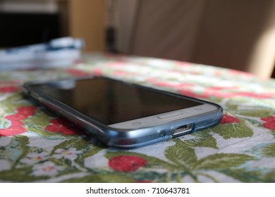 mobile phone on a table