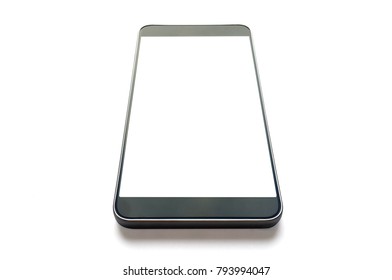 Mobile Phone Perspective View With Blank Screen