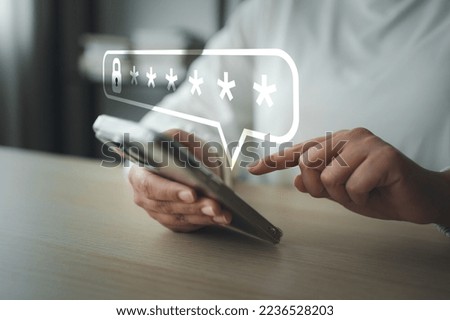 Mobile phone security code requirement for safety access online network. Device login with password. 2FA or Two factor authentication for smartphone safety and identify user and prevent cyber hacker.