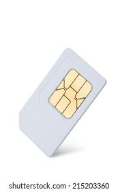 Mobile Phone Sim Card Isolated On White