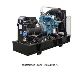 Mobile, portable mobile diesel or gasoline generator with a radiator, black, with remote control.