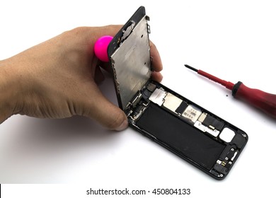 Mobile repair After opening screen In the process Change iphone 5 screen 