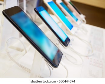 Mobile Smartphone In Electronic Store