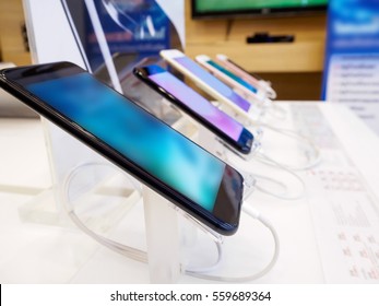 Mobile Smartphone In Electronic Store