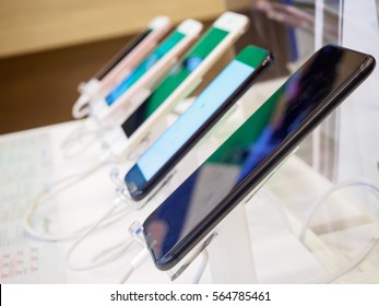 Mobile Smartphone In Electronic Store