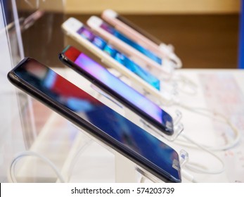 Mobile Smartphone In Electronic Store