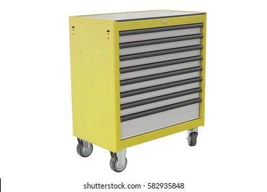 Mobile tool's trolley isolated under the white background