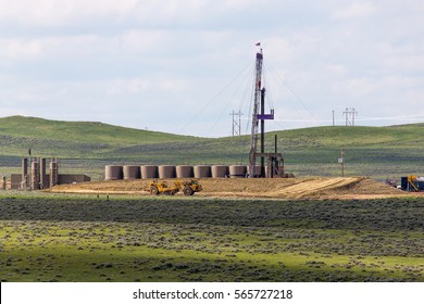 Mobile Unit Set Up To Drill The Pilot Exploratory Hole For Fossil Fuel.