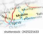 Mobile. USA on a map