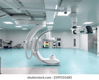 A mobile X-ray imaging machine, C-arm, a mobile rontgen that used in the operating room. Medical concept