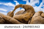 Mobius Arch, a remarkable natural rock arch formation in Alabama Hills, California, USA