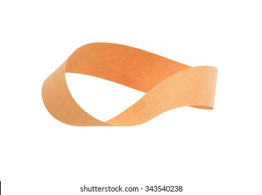 Mobius Strip Made From Paper On White Background. Isolated With Clipping Path