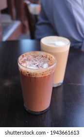 Mocha And Vanilla Latte From Montreal Cafe