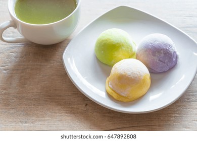 Mochi Ice Cream On Plate