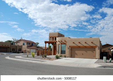 Mock Adobe Southwestern Home, Bernalillo, New Mexico