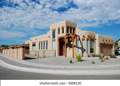 Mock Adobe Southwestern Home, Bernalillo, New Mexico