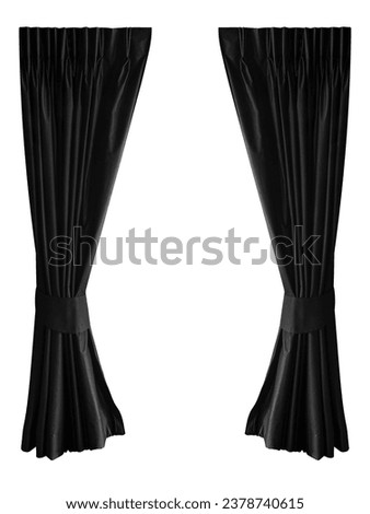 Mock up black drapery isolated on white background with clipping path