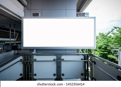 Mock up blank billboard white LED screen vertical for advertising