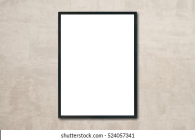 Mock Up Blank Poster Picture Frame Hanging On Wall In Room