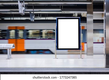 Mock up Board Banner Blank Media Advertising underground Train station - Powered by Shutterstock