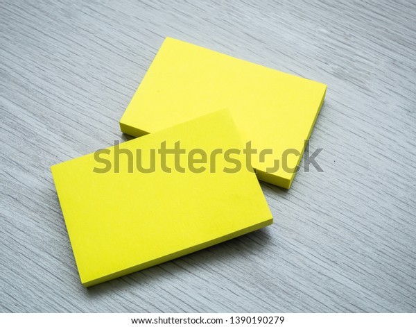 Download Mock Business Yellow Cards On Wood Stock Photo Edit Now 1390190279 Yellowimages Mockups