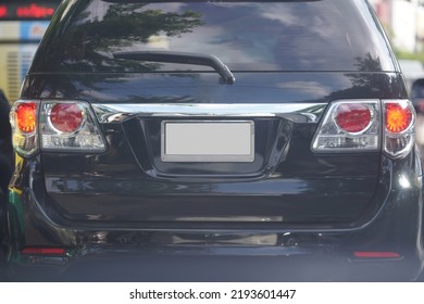 mock up car licence number plate rear side view of suv